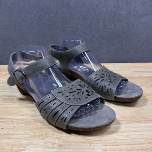 Abeo Bio System Women's Gray Leather Piper Sandals Size 10 Narrow Width